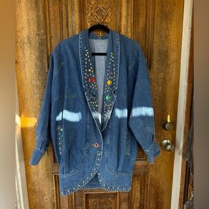 Vintage Denim Jean Jacket with Jewels